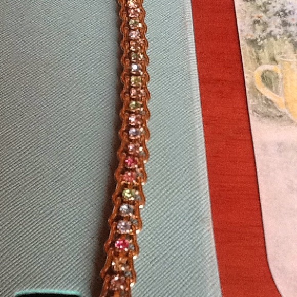 7in multi pastel color costume tennis bracelet🌺🌺 - Picture 2 of 8